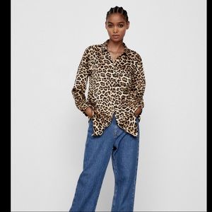 Zara Animal Printed Satin Effect Blouse
